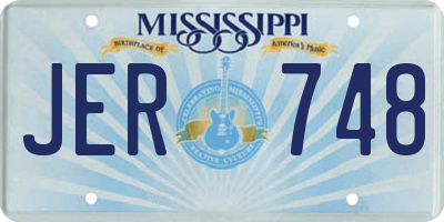 MS license plate JER748