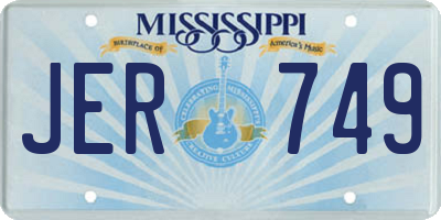 MS license plate JER749