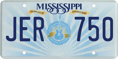 MS license plate JER750