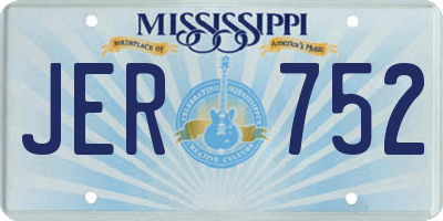MS license plate JER752