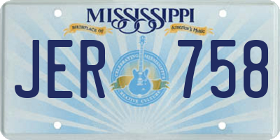 MS license plate JER758
