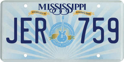 MS license plate JER759