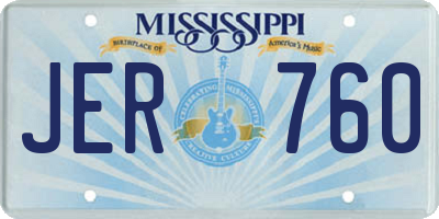 MS license plate JER760