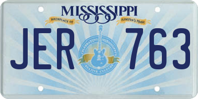 MS license plate JER763