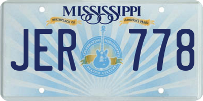 MS license plate JER778