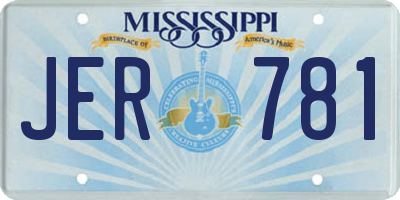 MS license plate JER781