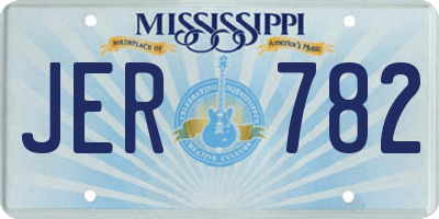 MS license plate JER782