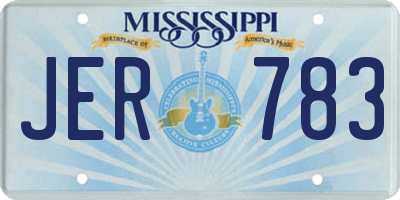 MS license plate JER783