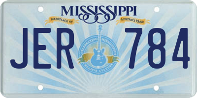 MS license plate JER784