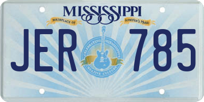 MS license plate JER785