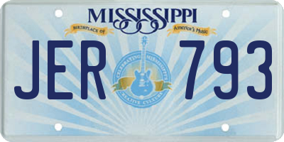 MS license plate JER793