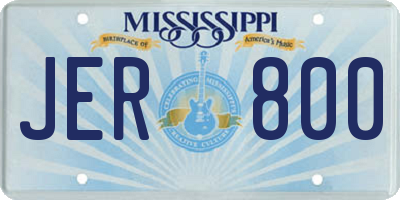 MS license plate JER800