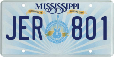 MS license plate JER801
