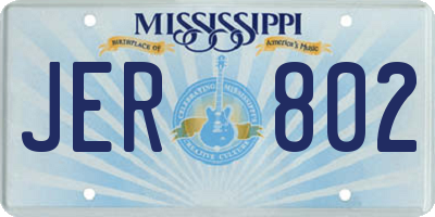 MS license plate JER802