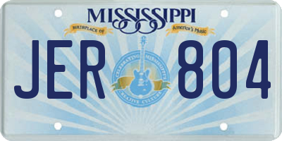 MS license plate JER804