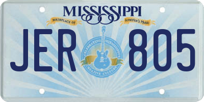 MS license plate JER805