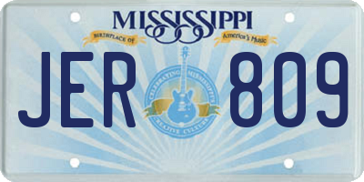 MS license plate JER809