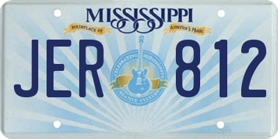 MS license plate JER812
