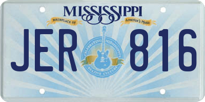MS license plate JER816