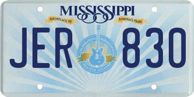 MS license plate JER830