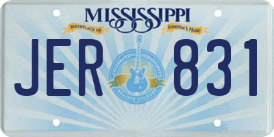 MS license plate JER831
