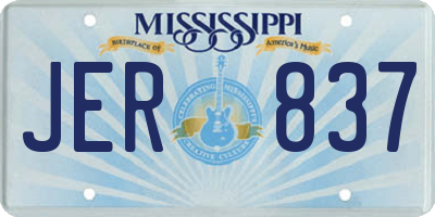 MS license plate JER837