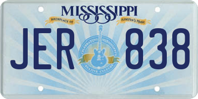 MS license plate JER838