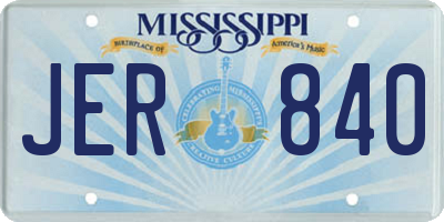 MS license plate JER840