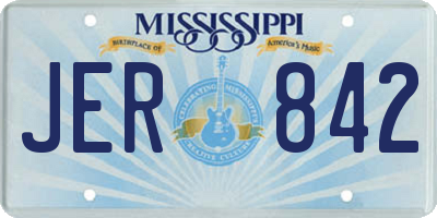 MS license plate JER842