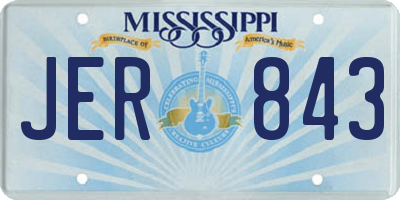 MS license plate JER843