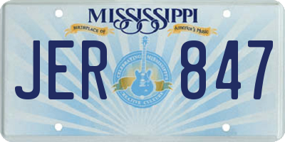 MS license plate JER847