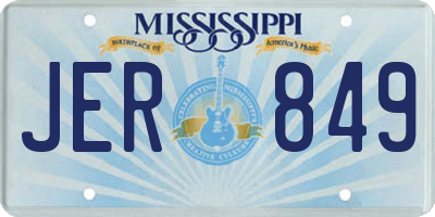 MS license plate JER849