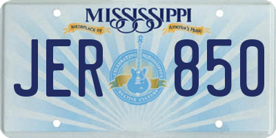MS license plate JER850