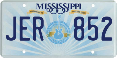 MS license plate JER852