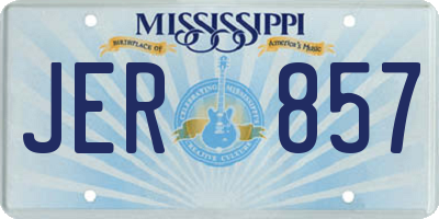MS license plate JER857