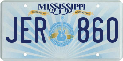 MS license plate JER860