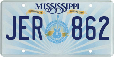 MS license plate JER862