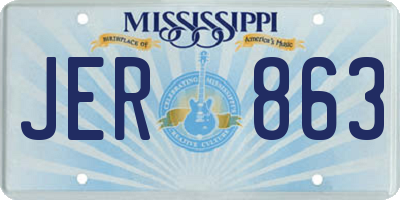 MS license plate JER863