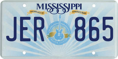 MS license plate JER865