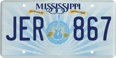 MS license plate JER867