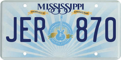 MS license plate JER870