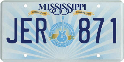 MS license plate JER871
