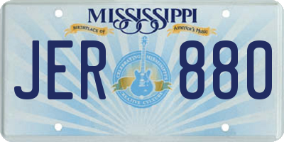 MS license plate JER880
