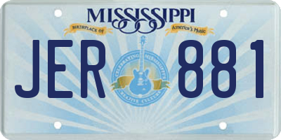 MS license plate JER881