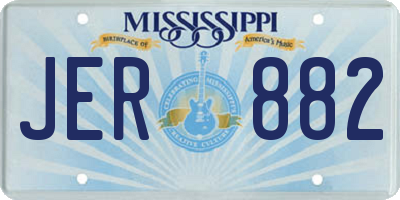 MS license plate JER882