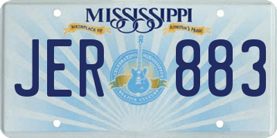 MS license plate JER883