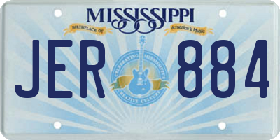 MS license plate JER884