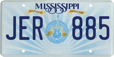 MS license plate JER885