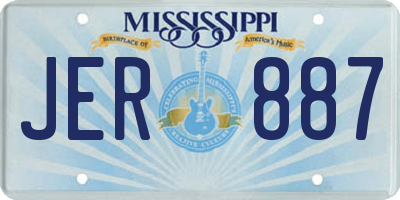 MS license plate JER887