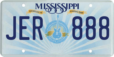 MS license plate JER888